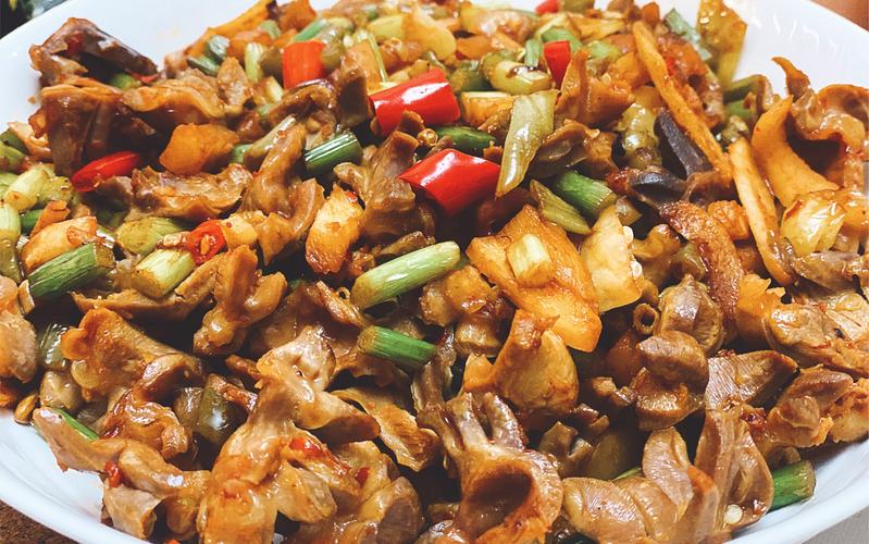 自制酸菜炒鸡鹅杂，酸辣爽口很下饭，苗大姐三大碗米饭吃下去