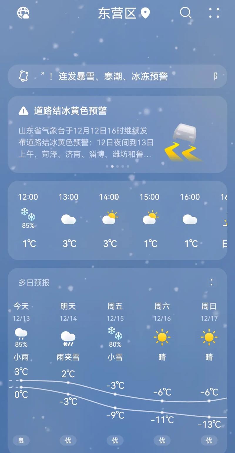 双预警齐发，冰霜冻 雷雨大风来袭，山东最新天气预报→