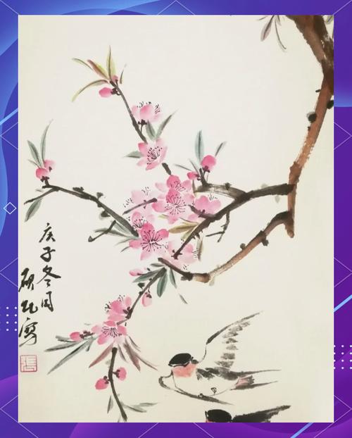 简阳石盘绘春图，粉艳桃花漫天舞，等您入画把春捕