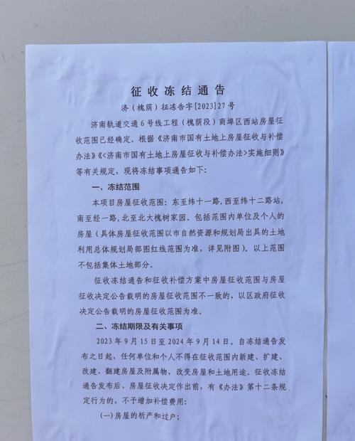 确定了！济南这两处地方征收冻结