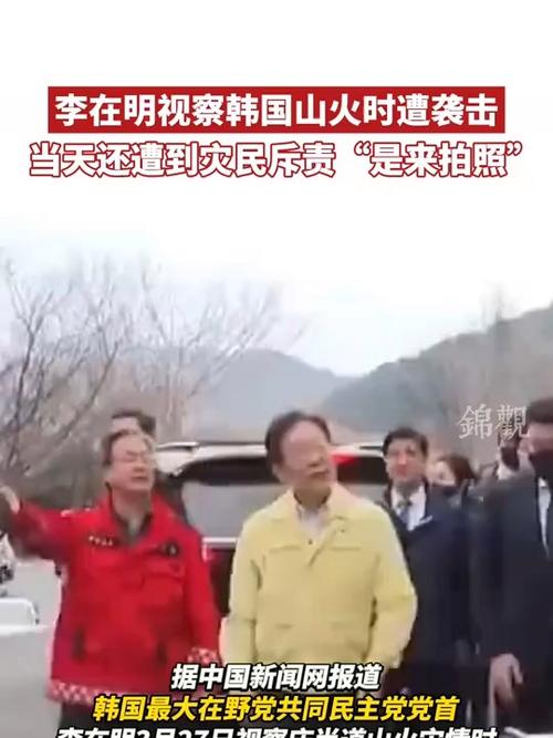 韩媒：李在明在视察山火灾情时遇袭