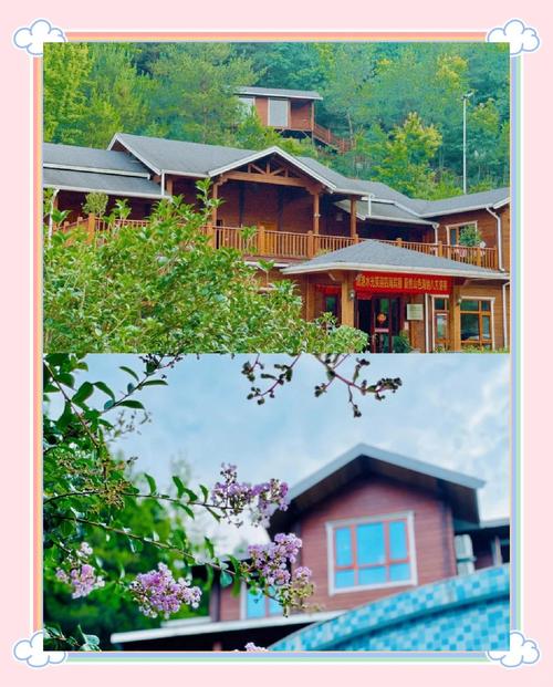 阳山桃花山庄转转，饭店大门前的风景，荡秋千，水中倒影等风景