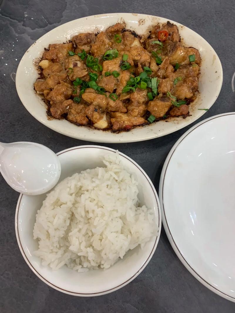 湖北农村父子晚饭吃红烧排骨饭，一口下去软骨嘎嘣脆太香了